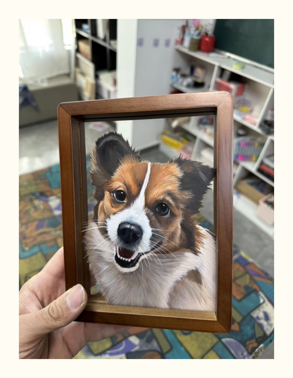 Custom Pet Glass Painting Artwork - Hand-Painted Art Piece


