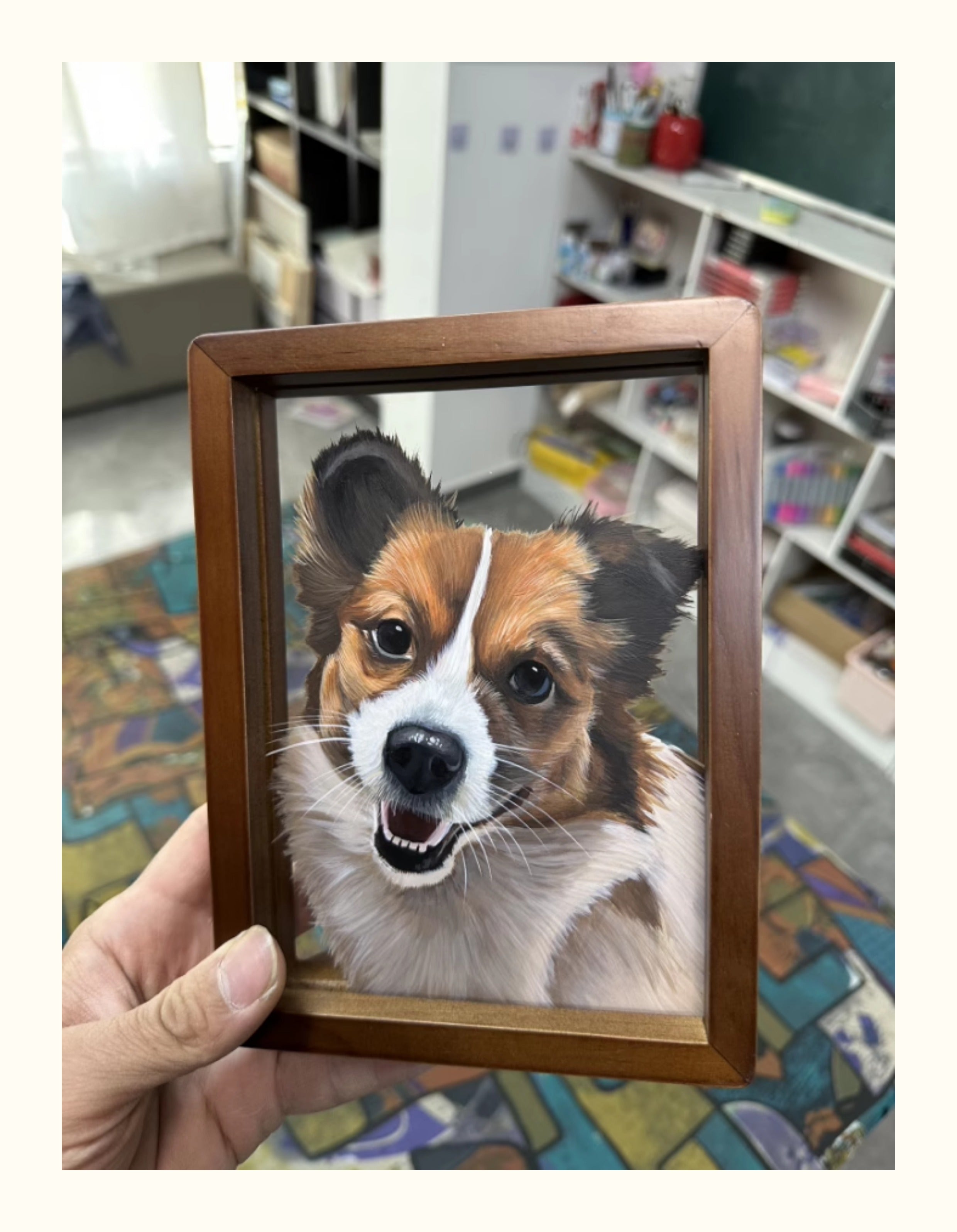Custom Pet Glass Painting Artwork - Hand-Painted Art Piece

