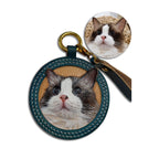 Custom Pet Leather Pendant - Hand-Carved Portrait Keychain

