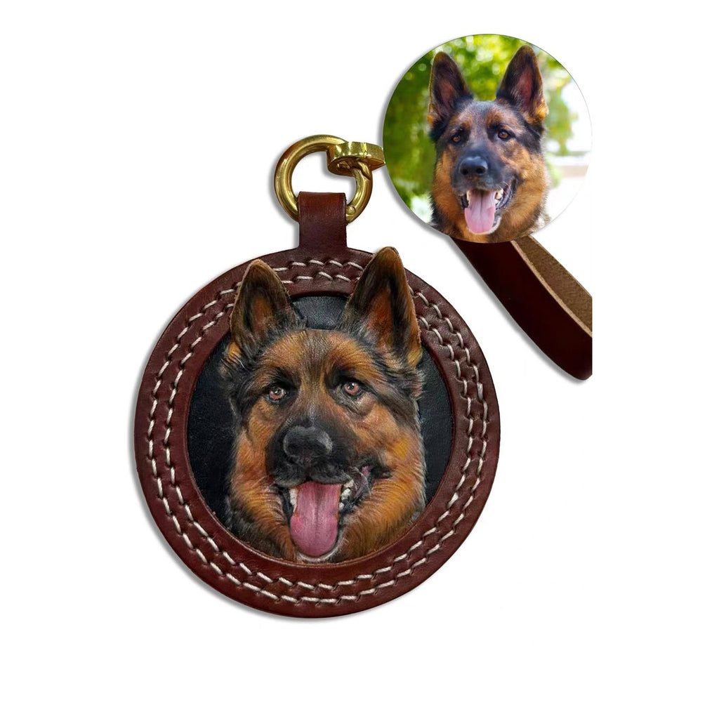 Handmade Pet Leather Pendant Multi-Color Display - Custom Gift

